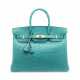 A MATTE BLEU PAON ALLIGATOR BIRKIN 35 WITH GOLD HARDWARE - photo 1