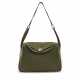 A VERT OLIVE CLÉMENCE LEATHER LINDY 34 WITH PALLADIUM HARDWARE - фото 1