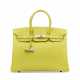 A LIME & GRIS PERLE EPSOM LEATHER CANDY BIRKIN 35 WITH PALLADIUM HARDWARE - фото 1