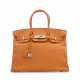 A CUSTOM ORANGE H & ROSE SHOKING CHÈVRE LEATHER BIRKIN 35 WITH PALLADIUM HARDWARE - фото 1