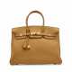 AN OCRE SWIFT LEATHER BIRKIN 35 WITH GOLD HARDWARE - фото 1