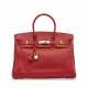 A VERMILLON SWIFT LEATHER BIRKIN 35 WITH PALLADIUM HARDWARE - photo 1