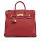 A VERMILLON CLÉMENCE LEATHER HAC BIRKIN 35 WITH GOLD HARDWARE - photo 1