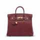 A ROUGE H CHÈVRE LEATHER HAC BIRKIN 32 WITH GOLD HARDWARE - Foto 1