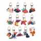 A GROUP OF TWELVE STIRRUPS COMPRISING SIXTY-FIVE LEATHER CHARMS - Foto 1