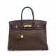 A CHOCOLAT CLÉMENCE LEATHER BIRKIN 35 WITH GOLD HARDWARE - photo 1