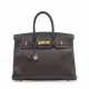 AN ÉBÈNE GULLIVER LEATHER BIRKIN 35 WITH GOLD HARDWARE - photo 1