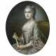 Frankreich im Stil des 18. Jhs. - Bildnis einer jungen Dame mit Fächer - Foto 1