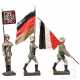 Drei Lineol Soldaten des Heeres - StandartentrÃ¤ger, SchulterfahnentrÃ¤ger sowie TrÃ¤ger mit schwarz-rot-goldener Fahne - Foto 1