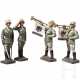 Vier stillgestandene Lineol Soldaten des Heeres mit FanfarenblÃ¤sern - photo 1
