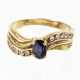 Saphir Ring mit Zirkonia - Gelbgold 333 - Foto 1