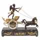 FIREPLACE CLOCK WITH HORSE AND CART, - photo 1