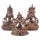 Three Buddhist sculptures made of metal. TIBET, 20th c.: - фото 1