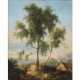 MICHALLON, ACHILLE ETNA (Paris 1796-1822 Paris), "Landscape with birch tree", - Foto 1