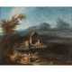 PAINTER/IN 18th century, "Rural scene with house on the water and figures", - photo 1