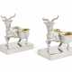 A PAIR OF VICTORIAN SILVER NOVELTY GOAT DOUBLE SALT CELLARS - фото 1