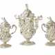 A SUITE OF THREE GEORGE II SILVER CUPS AND COVERS - фото 1