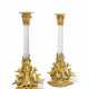 A PAIR OF VICTORIAN SILVER-GILT AND ROCK CRYSTAL CANDLESTICKS - фото 1