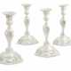 A SET OF FOUR GEORGE II SILVER CANDLESTICKS - фото 1
