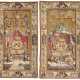 A PAIR OF EARLY LOUIS XV BEAUVAIS ARMORIAL ENTRE FENETRE TAPESTRY PANELS, FROM THE GROTESQUES SERIES - Foto 1