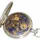 Taschenuhr: Rarität, extrem seltene, große Taschenuhr für den chinesischen Markt mit emailliertem Tixier-Kaliber nach Pelaz, Fleurier ca.1850 - фото 1