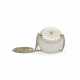 A WHITE QUITED LAMBSKIN LEATHER & PEARL ROUND CHAIN CLUTCH WITH GOLD HARDWARE - Foto 1