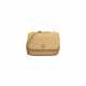 A BEIGE QUILTED CALFSKIN LEATHER FLAP BAG WITH GOLD HARDWARE - photo 1