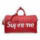 A LIMITED EDITION RED & WHITE EPI LEATHER SUPREME KEEPALL 45 WITH SILVER HARDWARE - photo 1