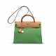 A MENTHE & FAUVE VACHE HUNTER LEATHER HERBAG 31 WITH PALLADIUM HARDWARE - photo 1