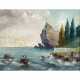 ARTIST/IN 19th/20th c., "Castle on rocky outcrop on the shore of a southern coast", - Foto 1