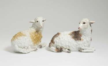 Two reclining sheep Two reclining sheep