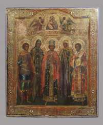 Patronal icon with the five selected, and the mother of God of Vladimir Patronal icon with the five selected, and the mother of God of Vladimir