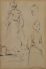 Double-sided sketches of Fin de siècle Ladies Double-sided sketches of Fin de siècle Ladies
