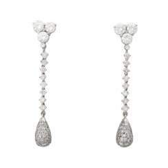 Earrings 2-piece, floating portable with brilliant-cut diamonds, Earrings 2-piece, floating portable with brilliant-cut diamonds,