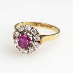 Entourage Ring with ruby and diamonds Entourage Ring with ruby and diamonds