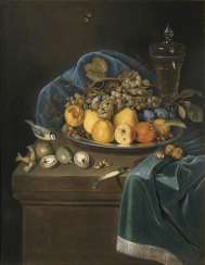 Still-life with fruit, Cup and a blue tit on a Pedestal Still-life with fruit, Cup and a blue tit on a Pedestal