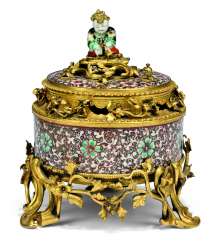 A LOUIS XV ORMOLU-MOUNTED ARITA PORCELAIN POT-POURRI A LOUIS XV ORMOLU-MOUNTED ARITA PORCELAIN POT-POURRI