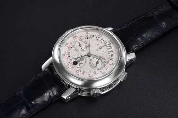 PATEK PHILIPPE, REF. 5002P-001 SKY MOON TOURBILLON, AN EXTREMELY RARE PLATINUM DOUBLE DIALED WRISTWATCH WITH 12 COMPLICATIONS PATEK PHILIPPE, REF. 5002P-001 SKY MOON TOURBILLON, AN EXTREMELY RARE PLATINUM DOUBLE DIALED WRISTWATCH WITH 12 COMPLICATIONS