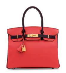 A CUSTOM ROSE JAÏPUR & RAISIN EPSOM LEATHER BIRKIN 30 WITH G... A CUSTOM ROSE JAÏPUR & RAISIN EPSOM LEATHER BIRKIN 30 WITH G...