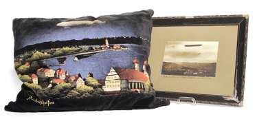 ZEPPELIN PILLOW, AND PHOTO, KARL SCHINACHER ZEPPELIN PILLOW, AND PHOTO, KARL SCHINACHER