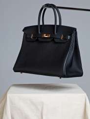 JANE BIRKIN'S BLACK TOGO LEATHER BIRKIN 35 WITH ROSE GOLD HARDWARE JANE BIRKIN'S BLACK TOGO LEATHER BIRKIN 35 WITH ROSE GOLD HARDWARE