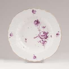 Large round plate with purple flowers Large round plate with purple flowers