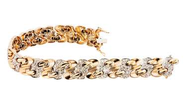Bicolores gold bracelet with diamonds Bicolores gold bracelet with diamonds