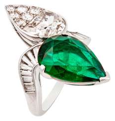 Toi-et-Moi ring with tourmaline and diamonds Toi-et-Moi ring with tourmaline and diamonds
