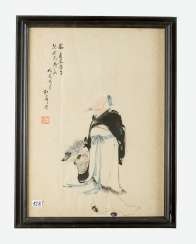 Chinese Painting, Indian ink on paper, under glass, signed, 19.Qing Dynasty Chinese Painting, Indian ink on paper, under glass, signed, 19.Qing Dynasty