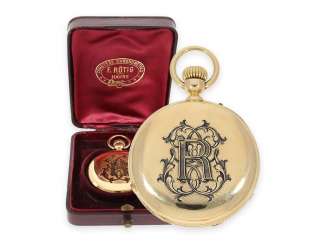 Pocket watch: exquisite French Anchor chronometer top quality, probably the Observatory chronometer, Rötig Havre No. 1263, CA. 1870, with original box Pocket watch: exquisite French Anchor chronometer top quality, probably the Observatory chronometer, Rötig Havre No. 1263, CA. 1870, with original box