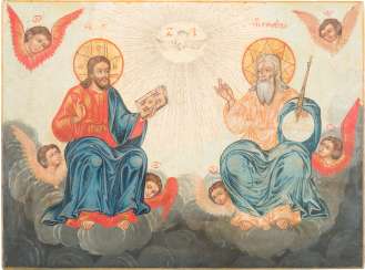 LARGE-FORMAT ICON WITH THE HOLY TRINITY (NEW TESTAMENT TYPE) LARGE-FORMAT ICON WITH THE HOLY TRINITY (NEW TESTAMENT TYPE)