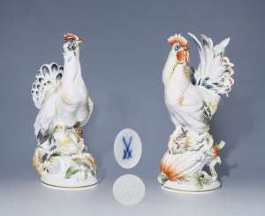 Rooster and hen. Rooster and hen.