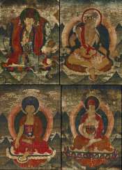 Rare series of four thangka with emanations of Padmasambhava (Guru Rinpoche) Rare series of four thangka with emanations of Padmasambhava (Guru Rinpoche)