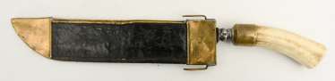 Huntsman knife/BRAXE, stag, leather, brass,steel, Bayern 2. Half of the 19th century. Century Huntsman knife/BRAXE, stag, leather, brass,steel, Bayern 2. Half of the 19th century. Century